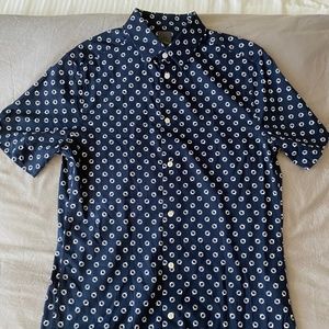 H&M Blue Print Short-sleeved Button-down